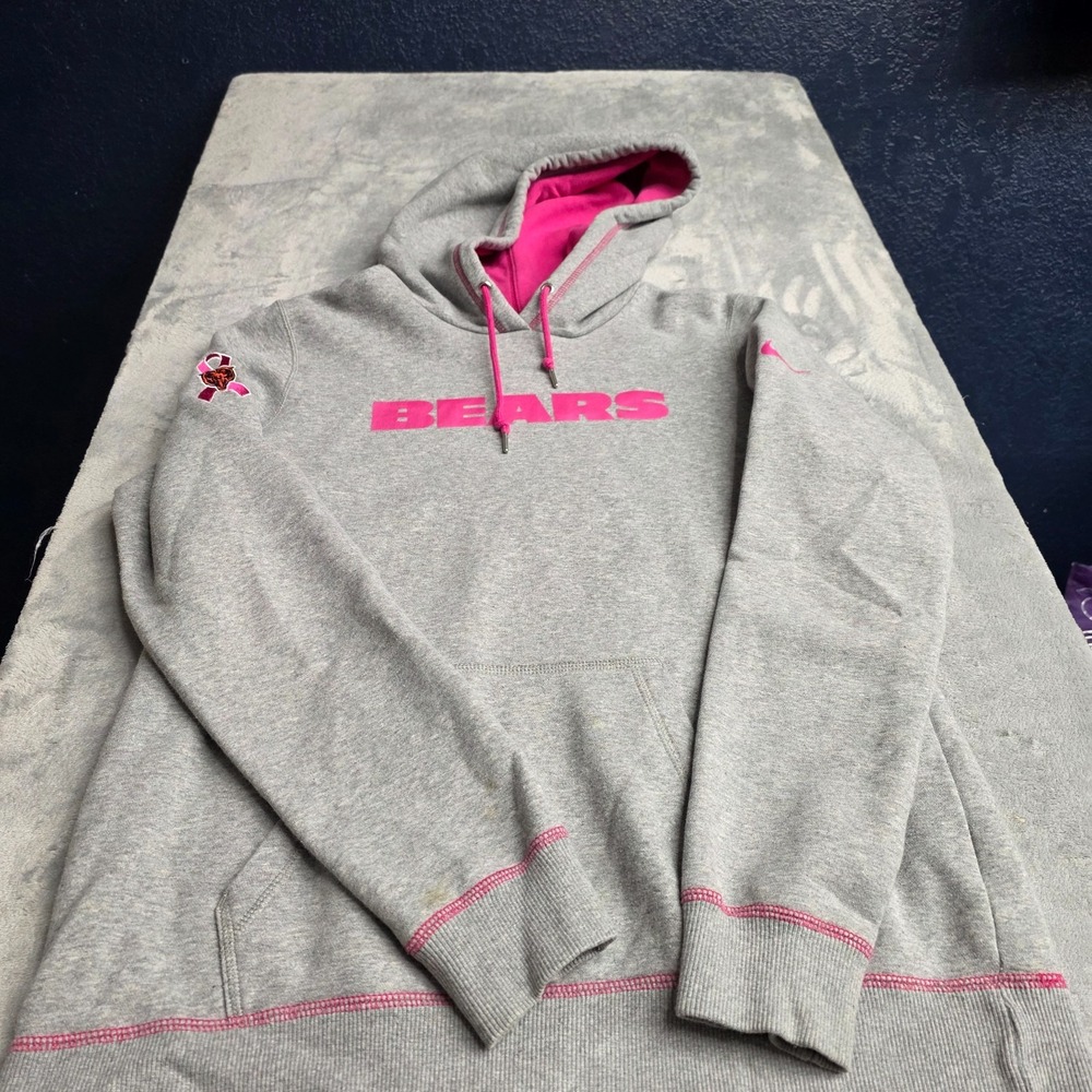 NFL Chicago Bears Football BREAST CANCER Awareness Hoodie-Womens Sz XL